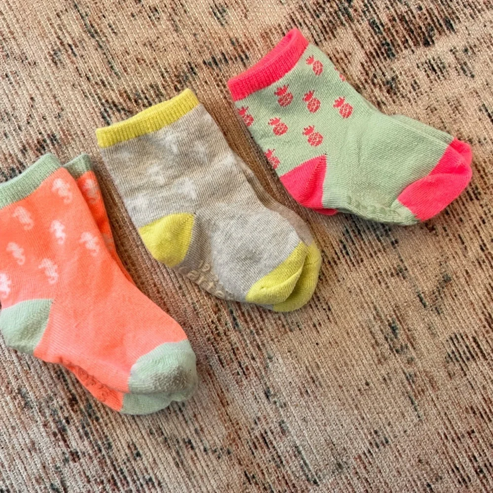 Pink and Orange Ankle-Length Socks Set for Accessories